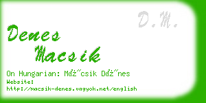 denes macsik business card